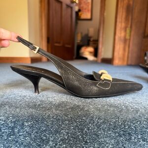 PRADA slingback kitten heals